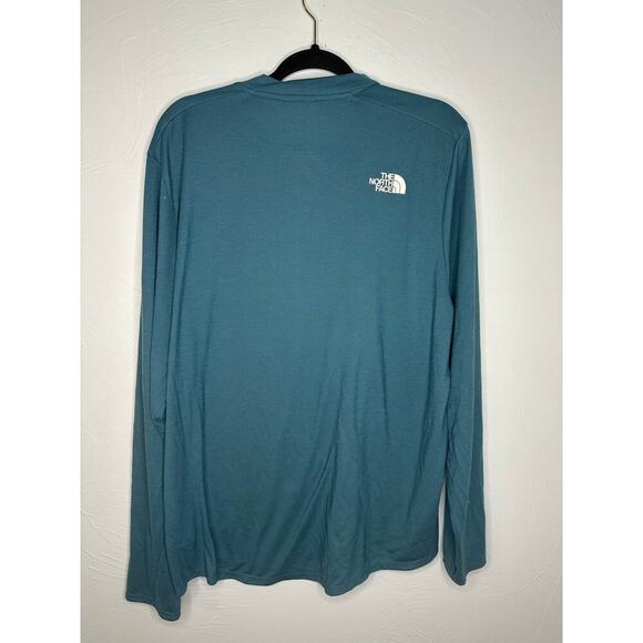 The North Face Quarter Zip Henley Men's Size XL Teal Long-Sleeve Shirt Tee - Picture 3 of 6